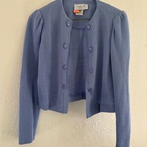 Leslie Fay Periwinkle Button-Up Blazer